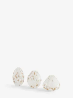 Vazen*Next Glazen Confetti vaas met bloemen Wit/goud