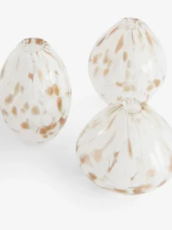 Vazen*Next Glazen Confetti vaas met bloemen Wit/goud