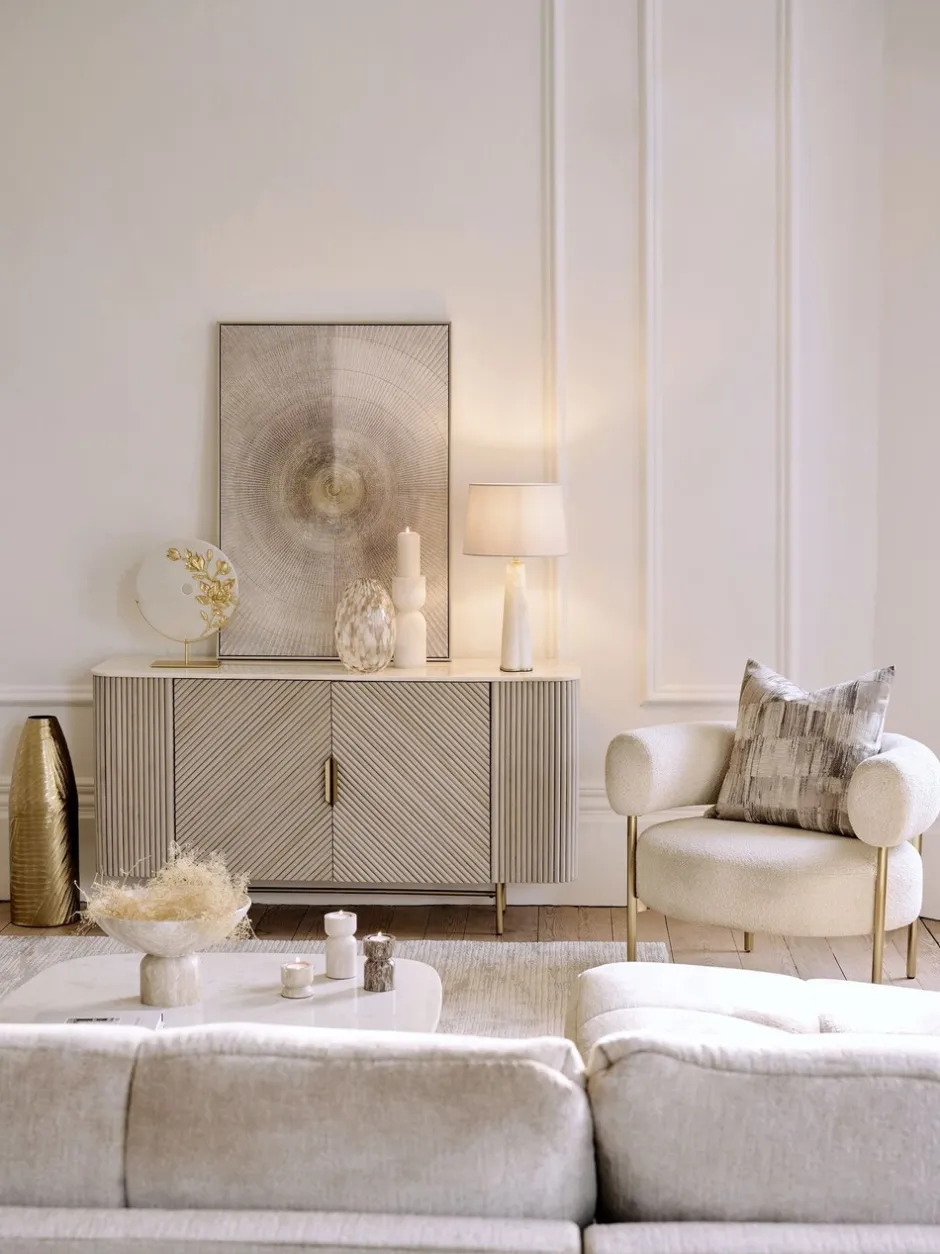 Vazen|Next Glazen Confetti vaas met bloemen Wit/goud