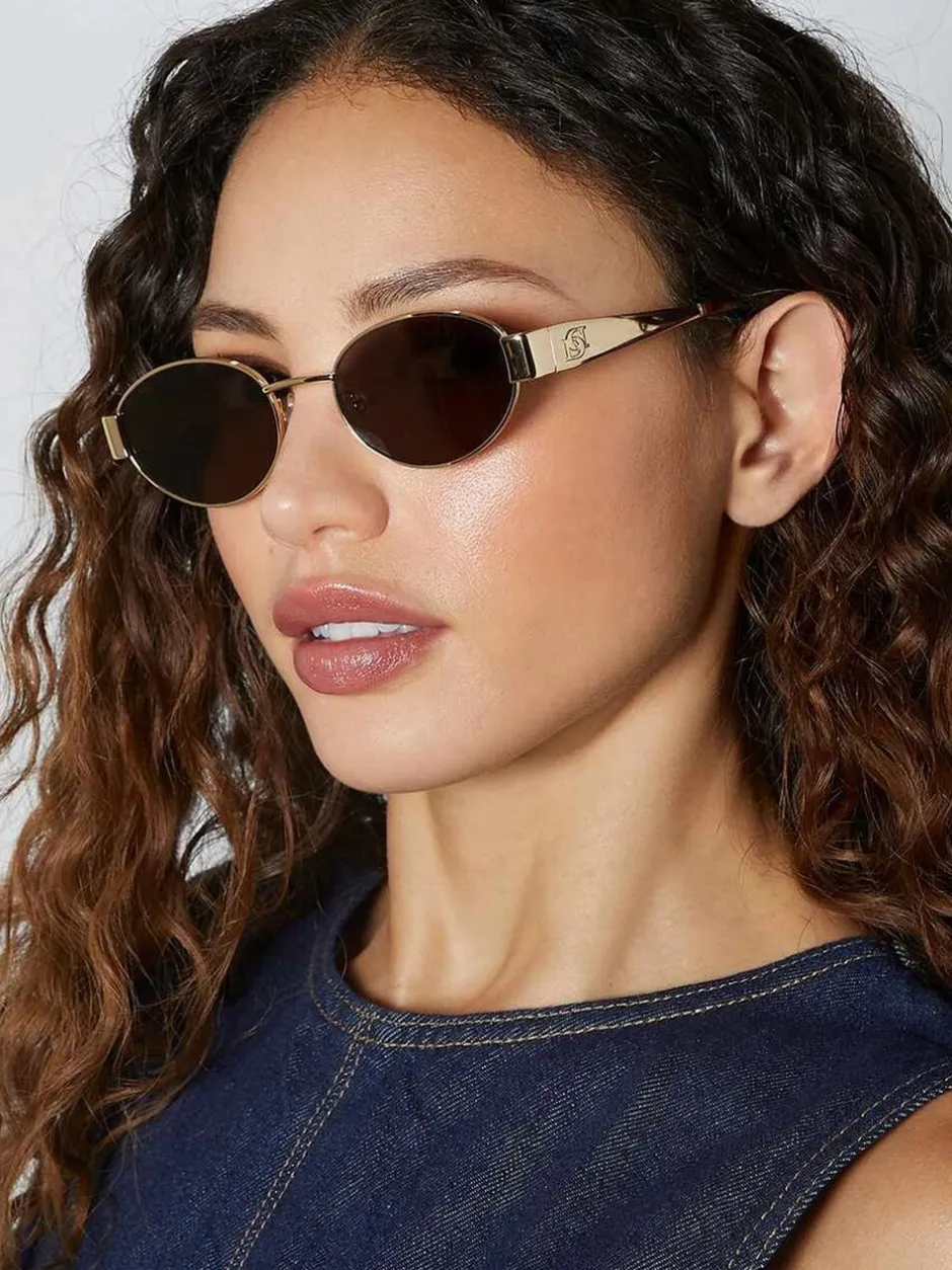 Zonnebril*Dune London - Glee Fashion Oval Sunglasses Goud