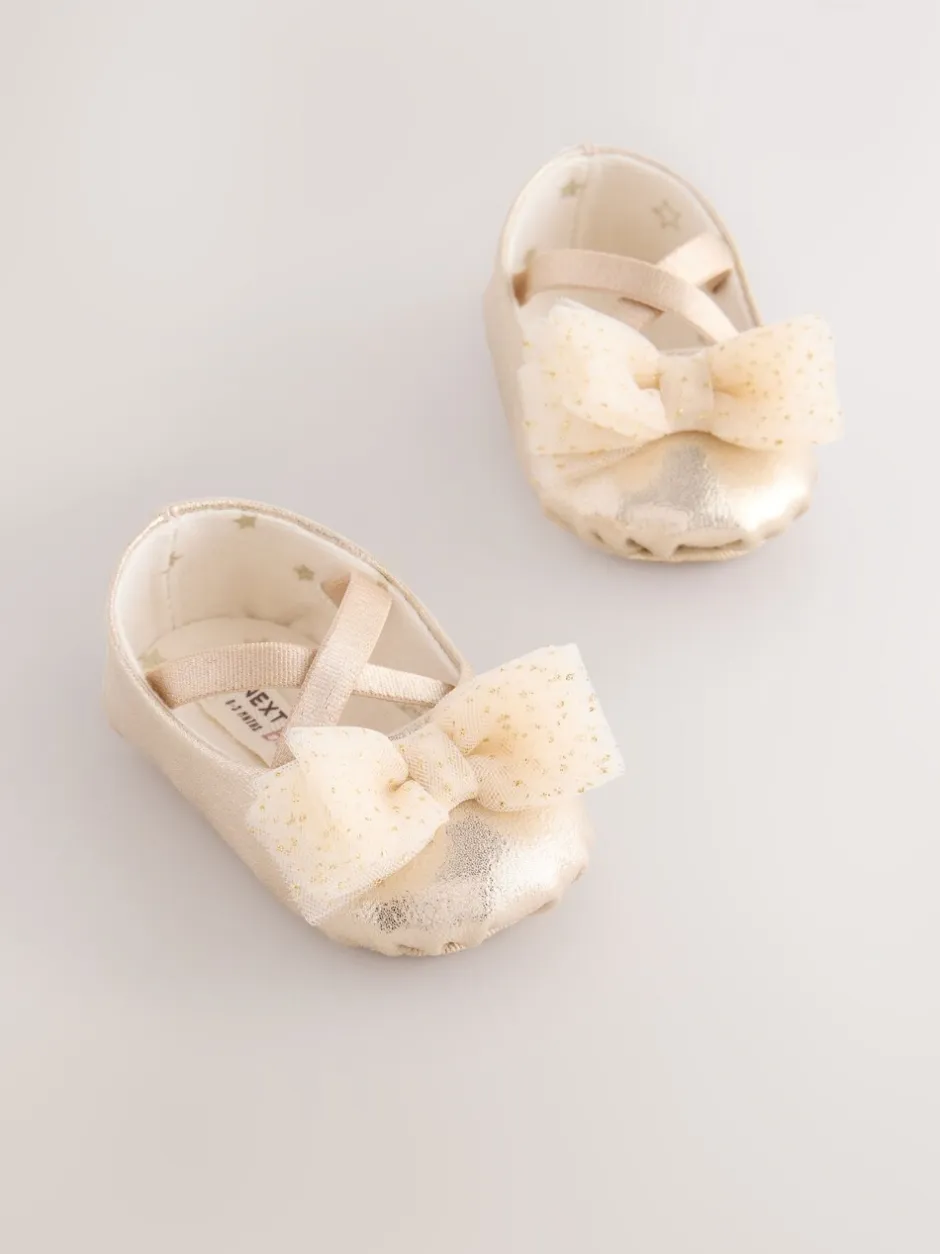 Gelegenheidskleding|Next - Feestelijke babyschoenen met strik (0-18mnd) Goud