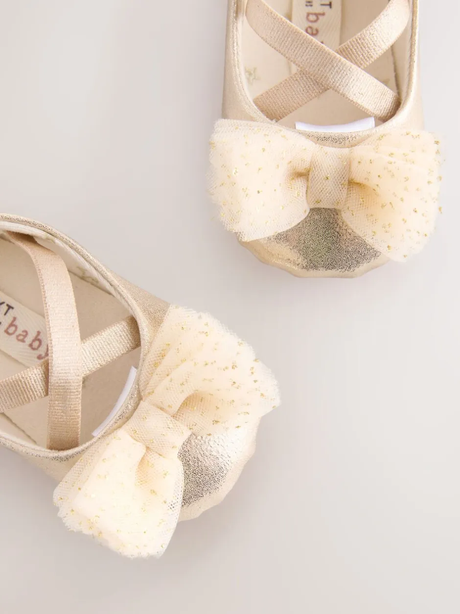 Gelegenheidskleding|Next - Feestelijke babyschoenen met strik (0-18mnd) Goud