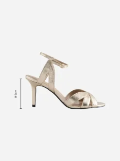 Schoenen Met Hakken*Next - Forever Comfort® Leather Lattice Front Heeled Sandals Goud