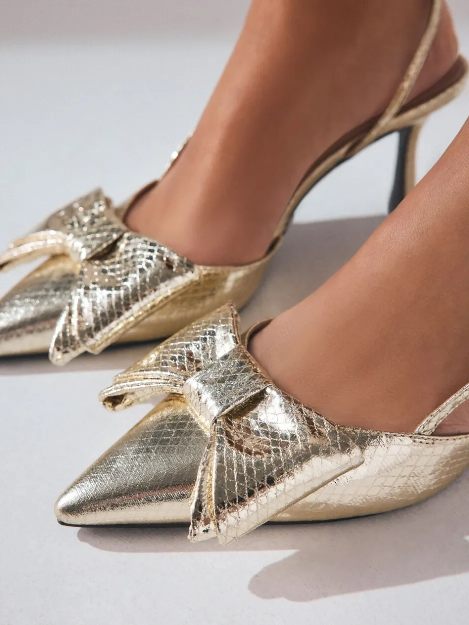 Schoenen Met Hakken*Next - Forever Comfort® schoenen met strik, hielbandje en spitse neus Goud