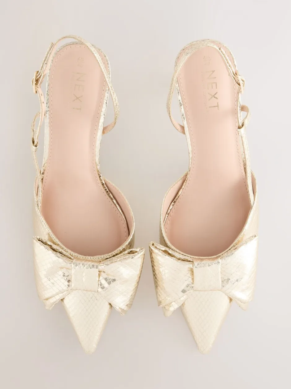 Schoenen Met Hakken*Next - Forever Comfort® schoenen met strik, hielbandje en spitse neus Goud