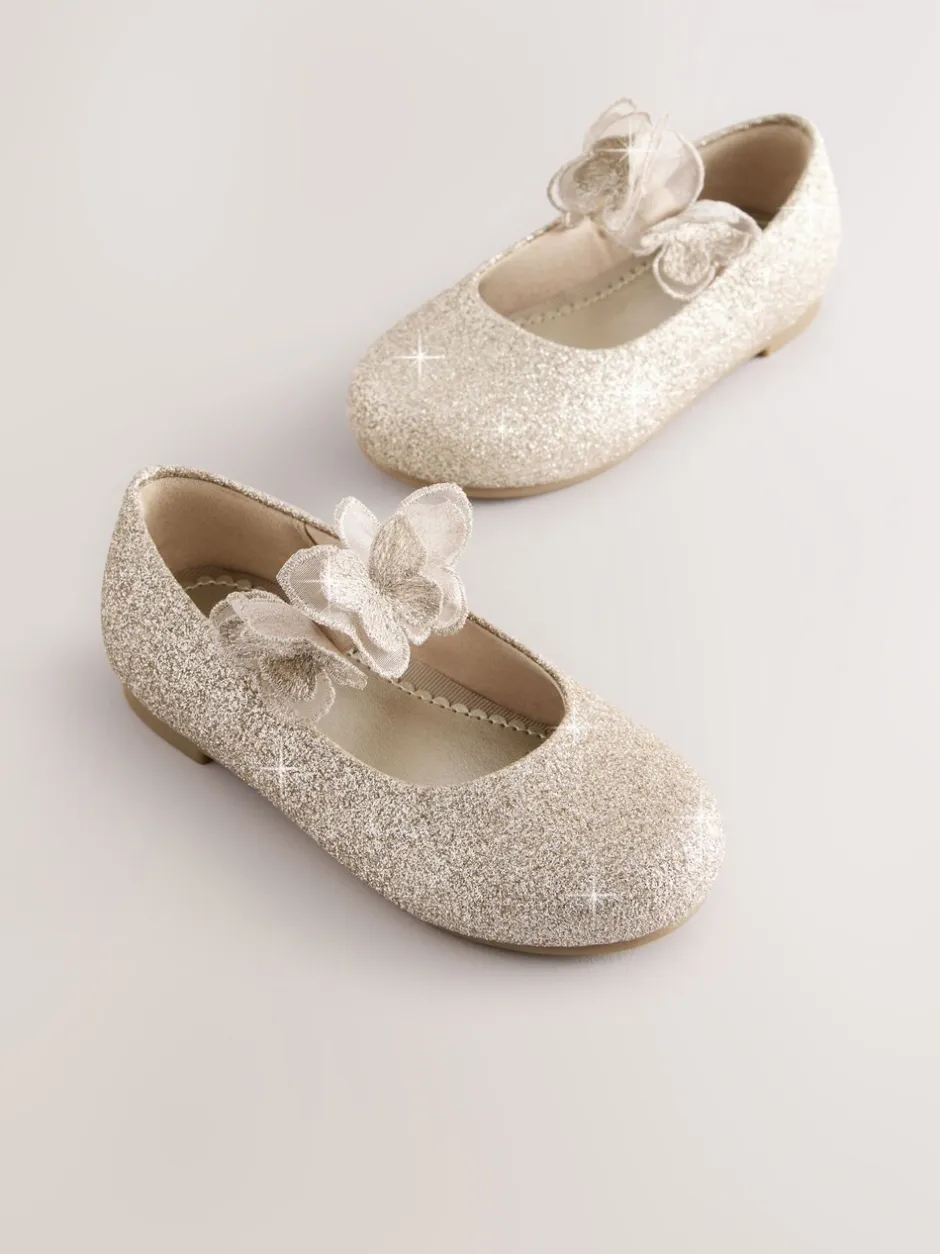 Gelegenheidskleding|Next - Glitter vlinderbandjes gelegenheidsschoenen Goud