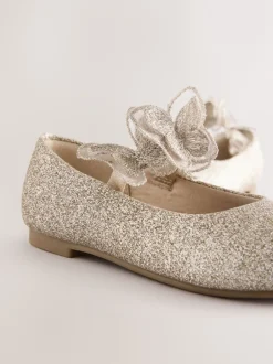 Gelegenheidskleding|Next - Glitter vlinderbandjes gelegenheidsschoenen Goud