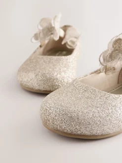 Gelegenheidskleding|Next - Glitter vlinderbandjes gelegenheidsschoenen Goud