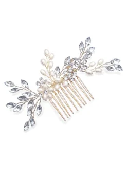 Haaraccessoires*Ivory & Co - - Sierkam met parels en kristallen Goud