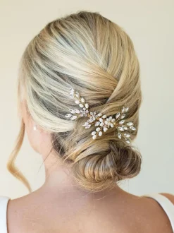 Haaraccessoires*Ivory & Co - - Sierkam met parels en kristallen Goud