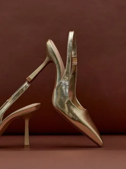 Schoenen Met Hakken|Linzi - Dash Slingback Court Heels Goud