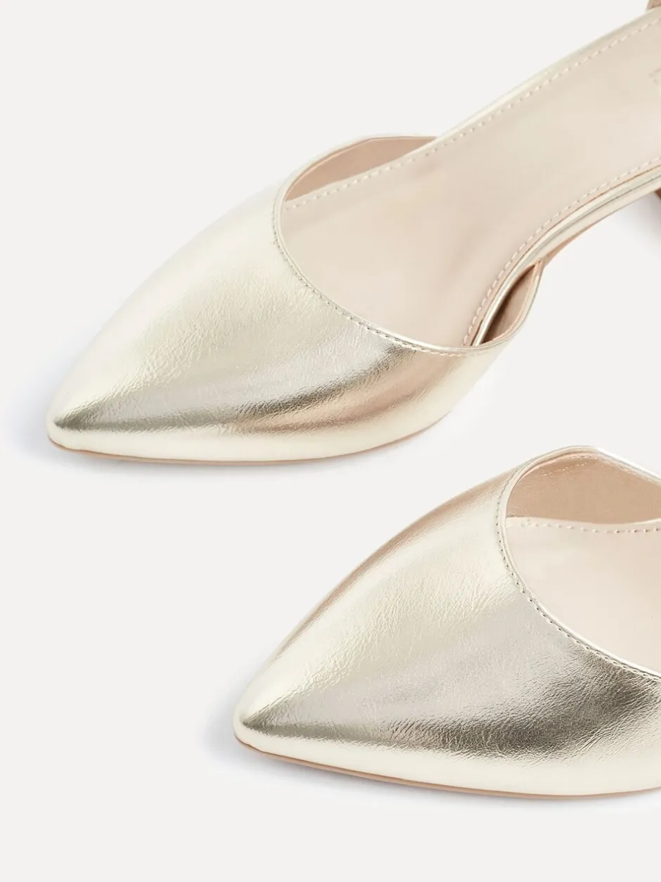 Ruimvallend En Extraruimvallend|Schoenen Met Hakken*Linzi - Davina pumps met blokhak en dichte hiel Goud