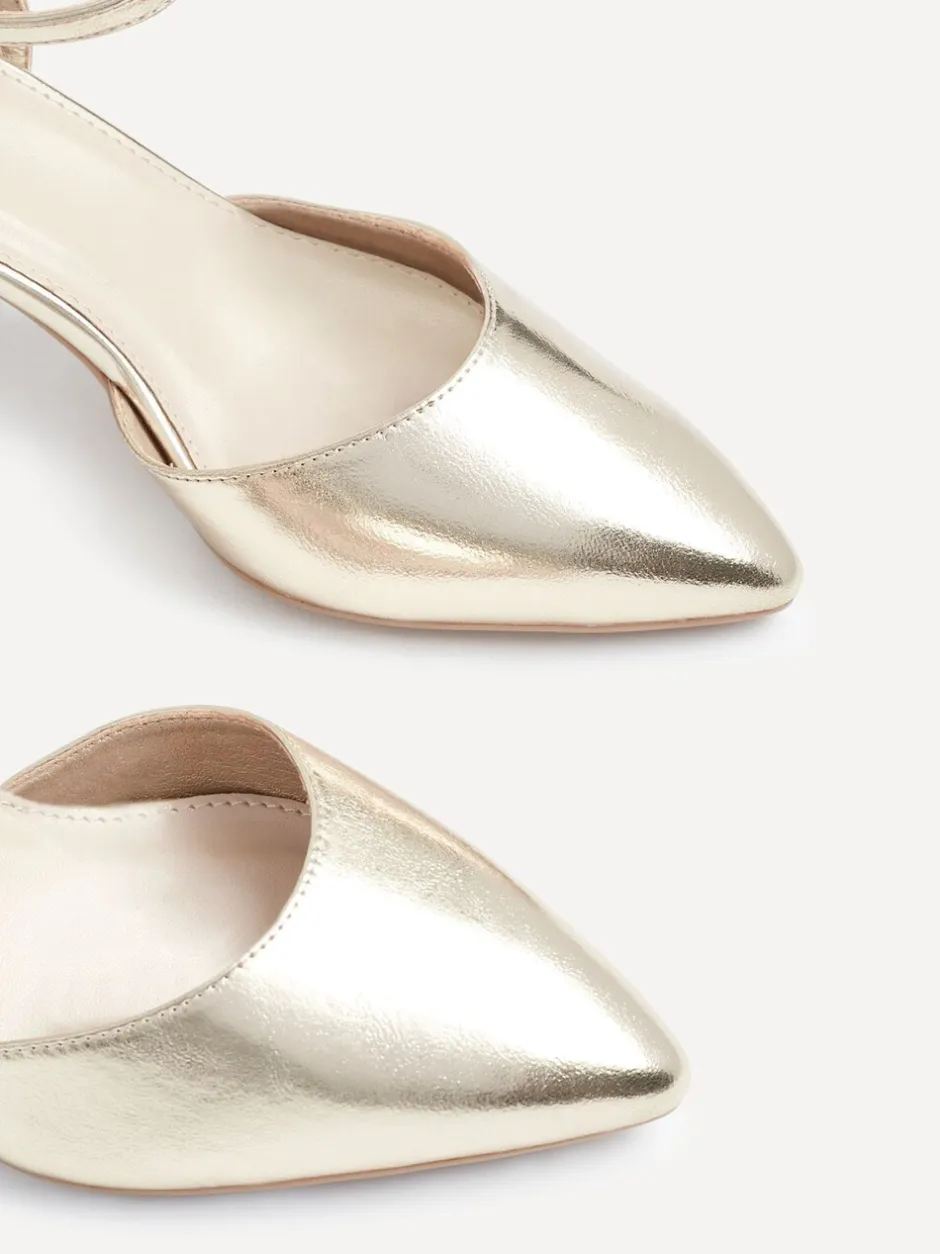 Ruimvallend En Extraruimvallend|Schoenen Met Hakken*Linzi - Lori pumps met spitse neus en wijde pasvorm Goud