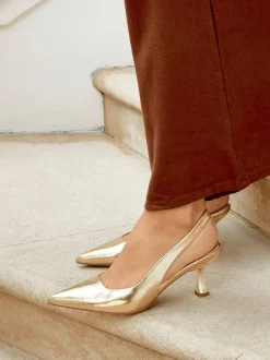 Schoenen Met Hakken*Linzi Goud - Presley pumps met naaldhakken en spitse neus