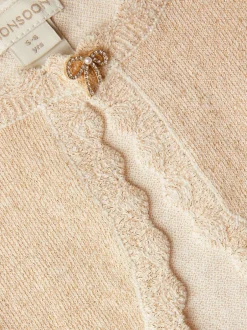 Gelegenheidskleding|Gebreide Kleding*Monsoon - Maeve vest met strik en knopen Goud