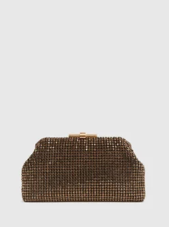 Tassen En Portemonnees|Gelegenheidskleding*Reiss - versierde Adaline clutch Goud