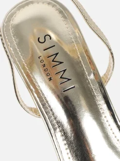 Schoenen Met Hakken*Simmi London - Polly Flower Detail Heeled Sandals Goud