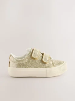Sneakers|Next - Sneakers met dikke zool en klittenbandsluiting Goud