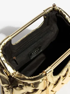 Tassen En Portemonnees|Lipsy - Weave Grab Handle Clutch Bag Goud