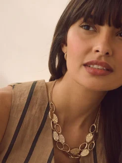 Sieraden|Next Goudkleurig - Cutout Double Layer Necklace