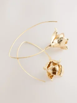 Sieraden*Next Goudkleurig - Flower Pull Through Earrings