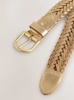 Ceintuurs*Next - Hand Plaited Leather Belt Goudkleurig