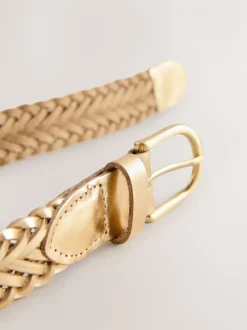 Ceintuurs*Next - Hand Plaited Leather Belt Goudkleurig