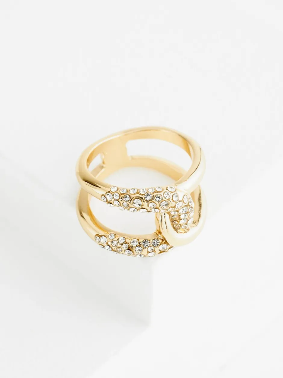 Sieraden|Next - Interlink Sparkle Ring Goudkleurig