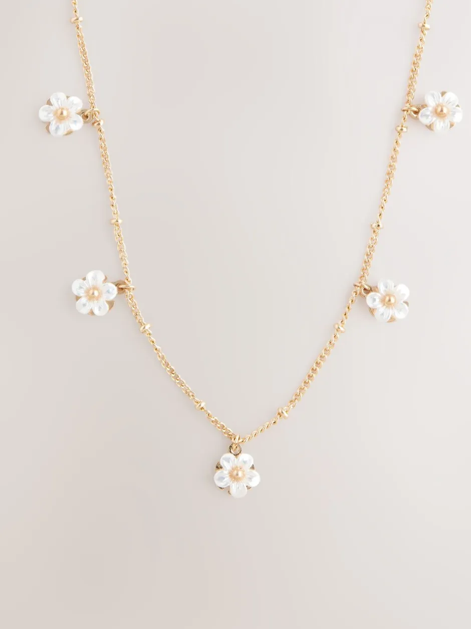 Sieraden|Next Goudkleurig - Ketting met bloemenhanger