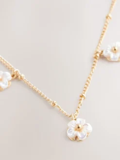 Sieraden|Next Goudkleurig - Ketting met bloemenhanger