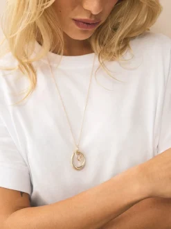 Sieraden|Next - Ketting met hangertje van vereende ringen Goudkleurig