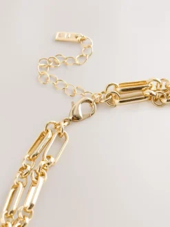 Sieraden|Next Goudkleurig - Layered T-Bar Chain Necklace