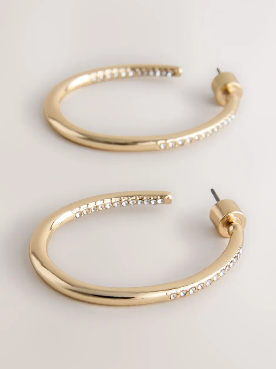 Sieraden|Next Goudkleurig - Oorringen met glitterdetail