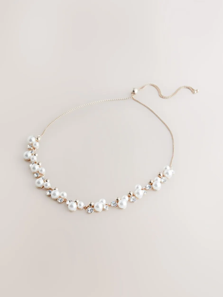 Sieraden*Next Goudkleurig - Pully ketting met glinsterende pareleffect