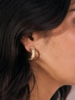 Sieraden|Next Goudkleurig - Ridged Hoop Earrings