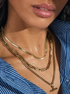 Sieraden*Next Goudkleurig - Roestvrijstalen T-bar-ketting