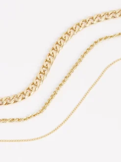 Sieraden|Next Goudkleurig - Schakelketting met drie lagen