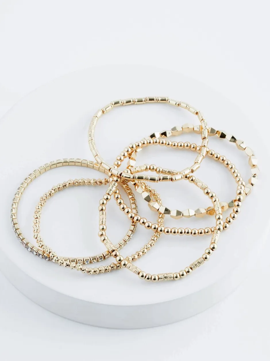 Sieraden|Gelegenheidskleding*Next - Set van glinsterende rekbare armbanden Goudkleurig