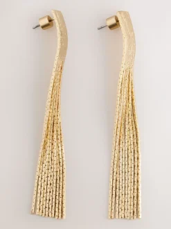 Sieraden*Next Goudkleurig - Sleek Chain Drop Earrings