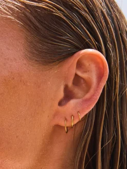 Sieraden*Next - Stainless Steel Graduated Huggie Hoop Earrings 3 Pack Goudkleurig