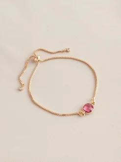 Sieraden|Next Goudkleurig - Trekarmband met geboortesteen