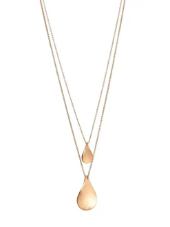 Sieraden|Next Goudkleurig - Tweelaagse ketting met bloemblad