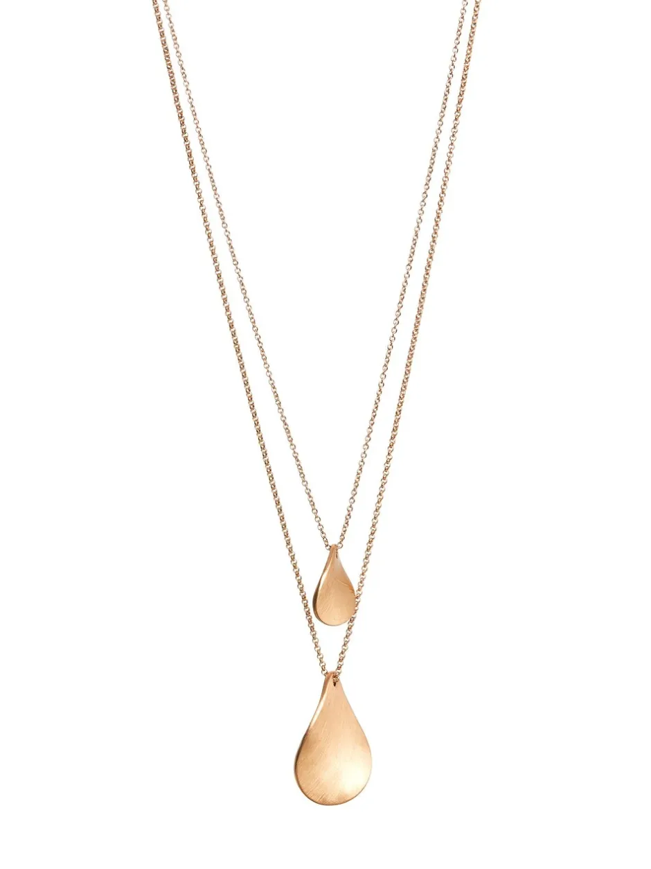 Sieraden|Next Goudkleurig - Tweelaagse ketting met bloemblad