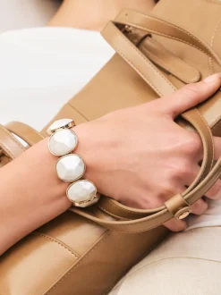 Sieraden|Next Goud-/zilverkleurig - Facetted Stone Stretch Bracelet