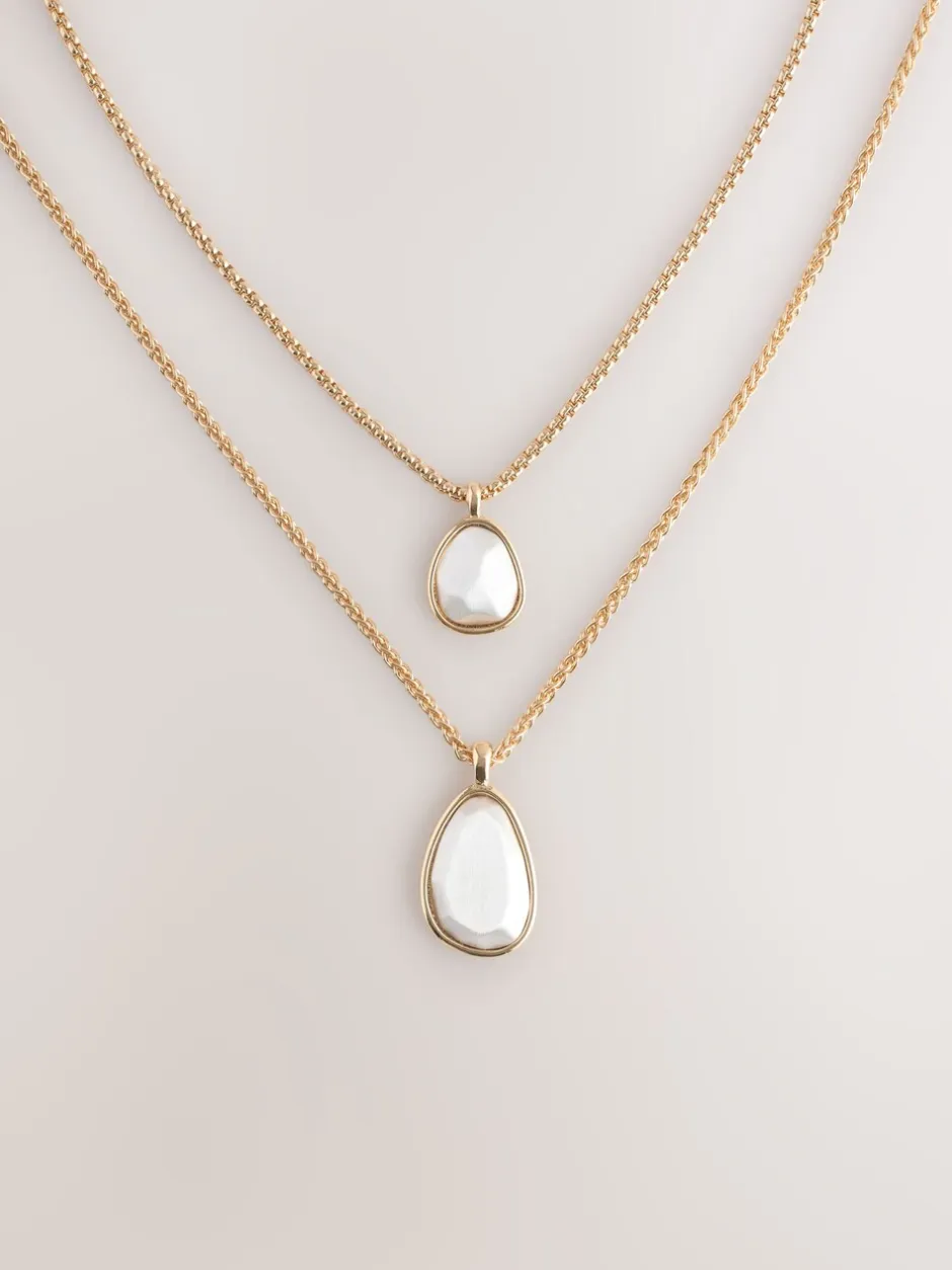 Sieraden|Next Goud-/zilverkleurig - Two Row Drop Necklace