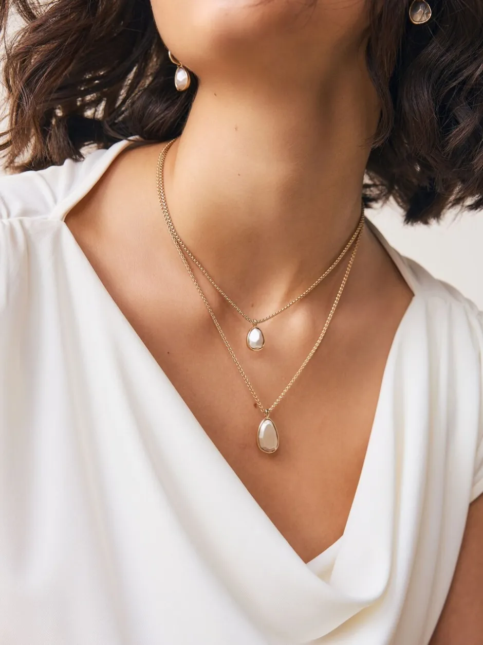Sieraden|Next Goud-/zilverkleurig - Two Row Drop Necklace