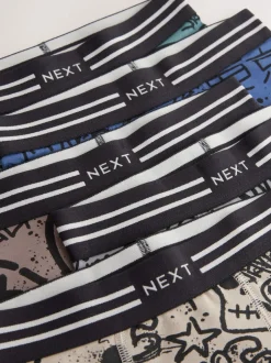 Ondergoed|Next Grafitti doodshoofd print - Verpakking van 5 trunks (3-16jr)