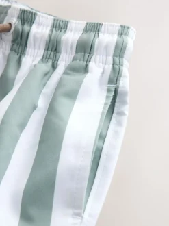 Badkleding|Badkleding*Next - Zwemshort met print (3 mnd-7 jr) Green and White Stripe