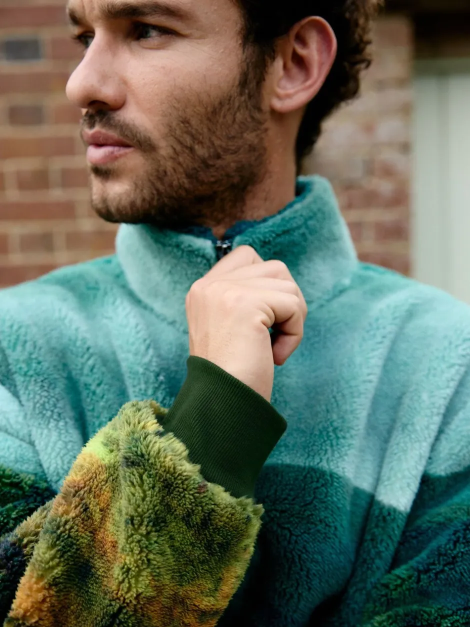 Loungewear|Sweaters En Hoody´S*Next Green Deer Scene - Borg Fleece Zip Neck
