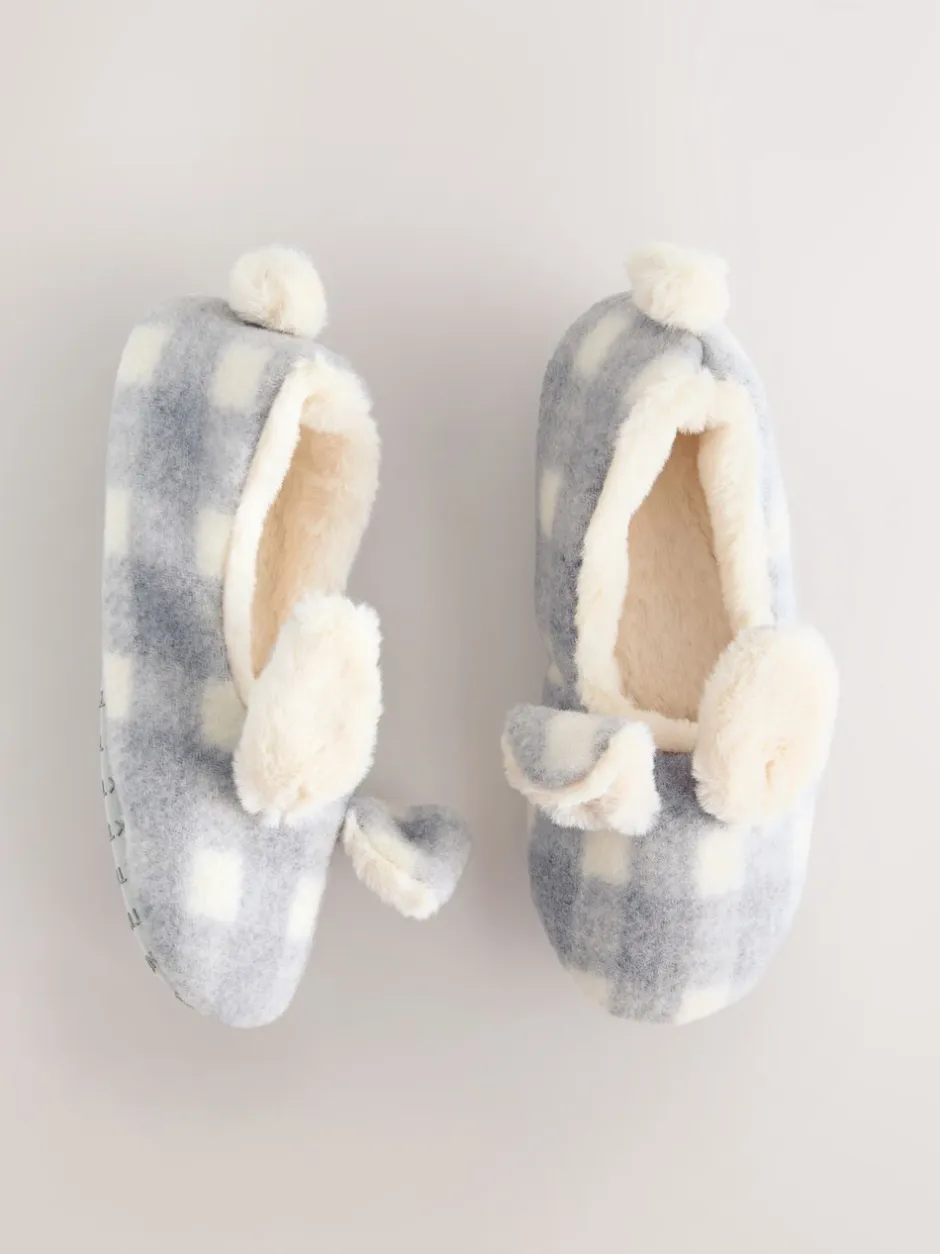 Pantoffels*Next Grey Check Bunny - Ballerinapantoffels